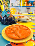 Assiette ancienne en céramique de Vallauris années 60's - Orange