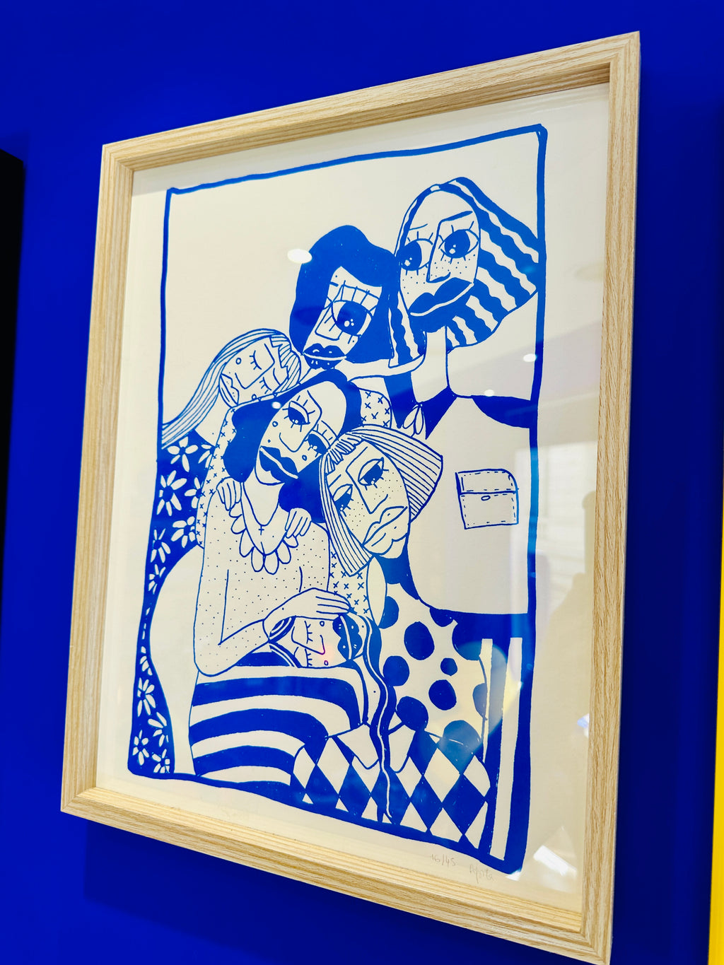 Sérigraphie bleue numérotée de Pepita. A3.