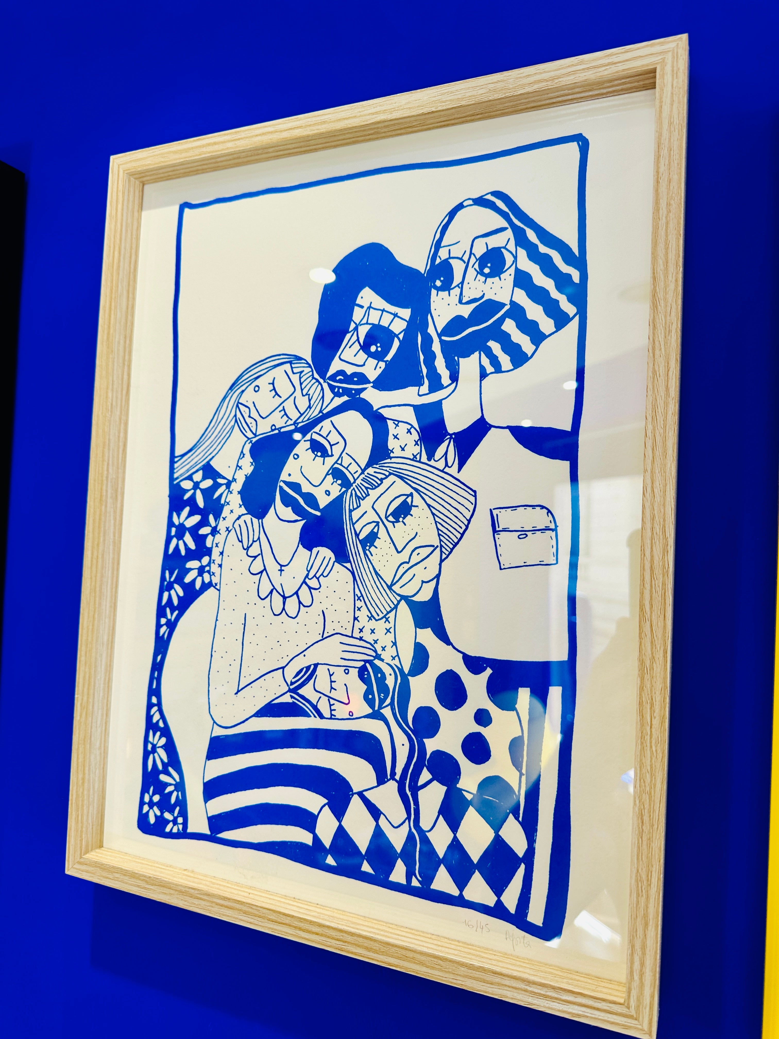 Sérigraphie bleue numérotée de Pepita. A3.