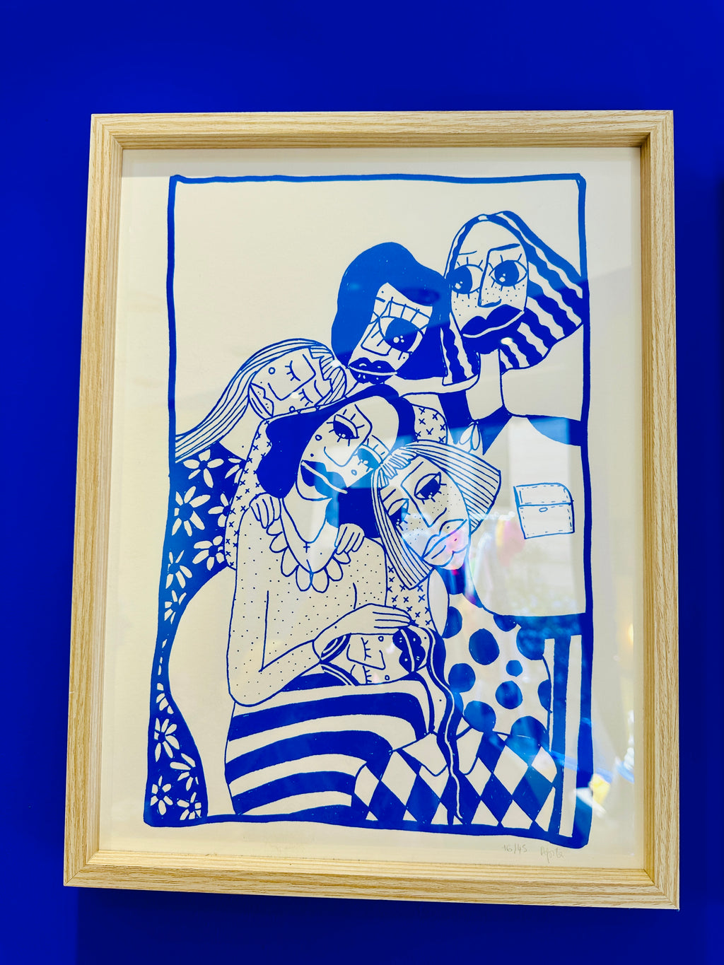 Sérigraphie bleue numérotée de Pepita. A3.
