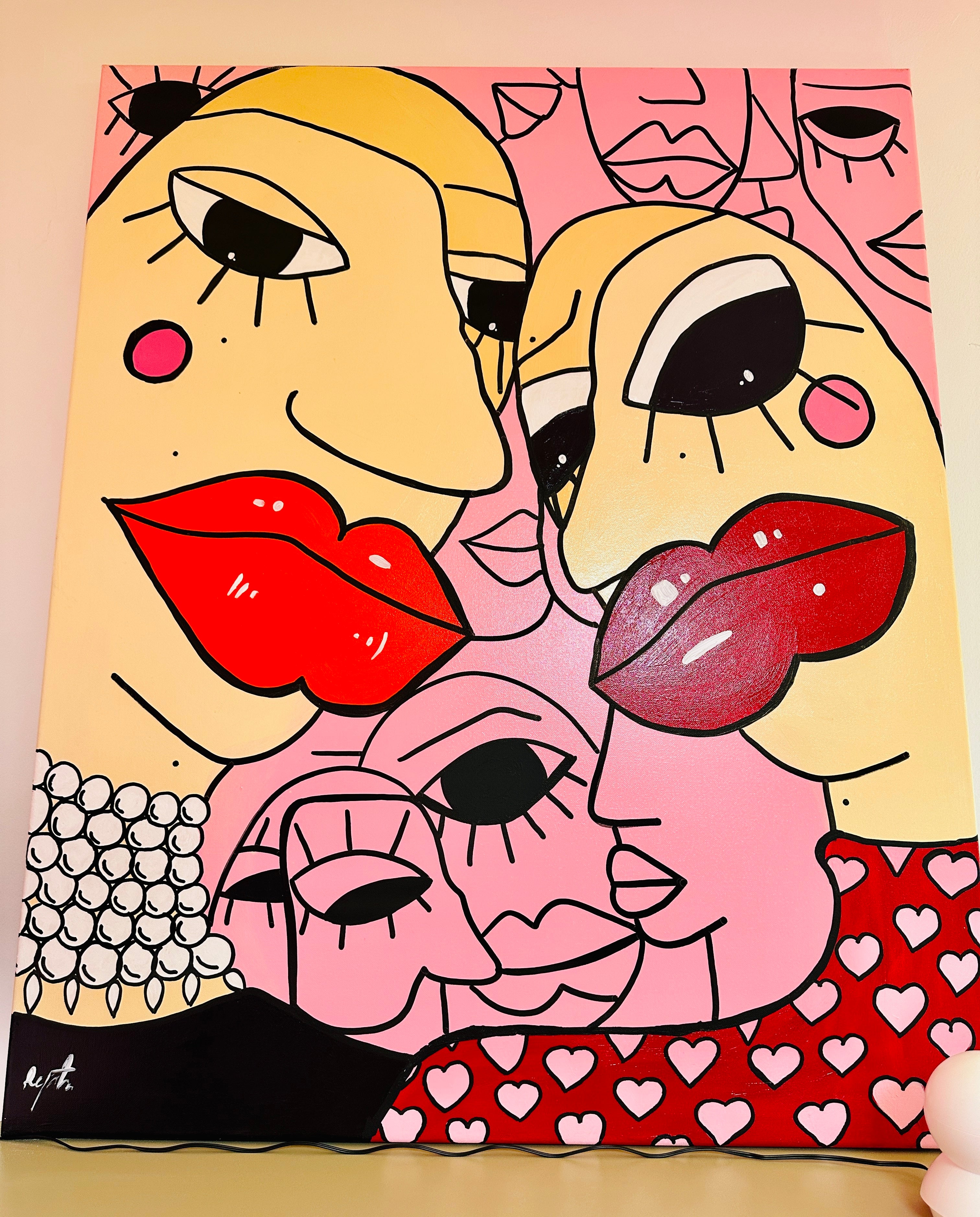 Toile de 100x80cm, pièce unique de Pepita.