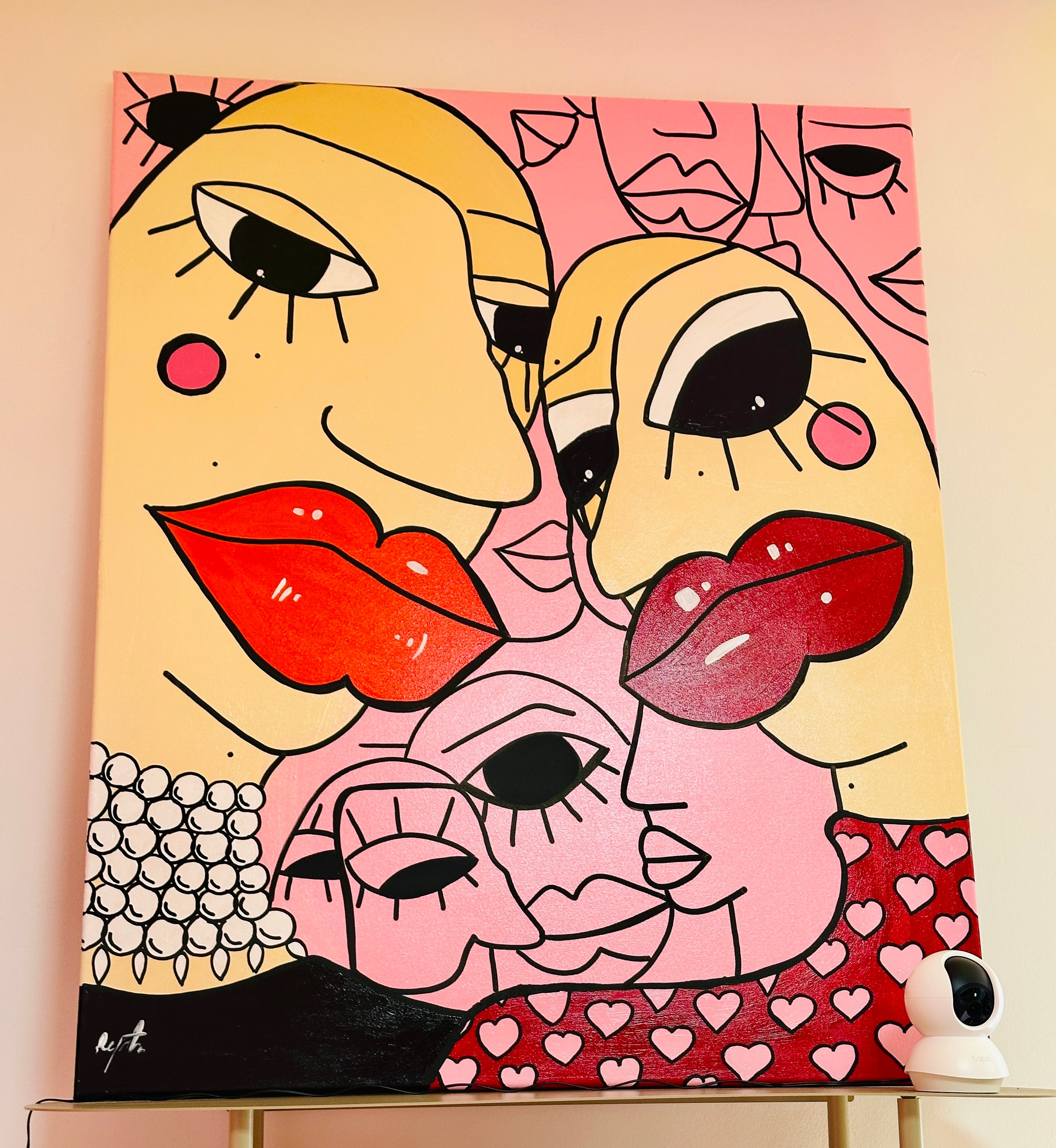 Toile de 100x80cm, pièce unique de Pepita.