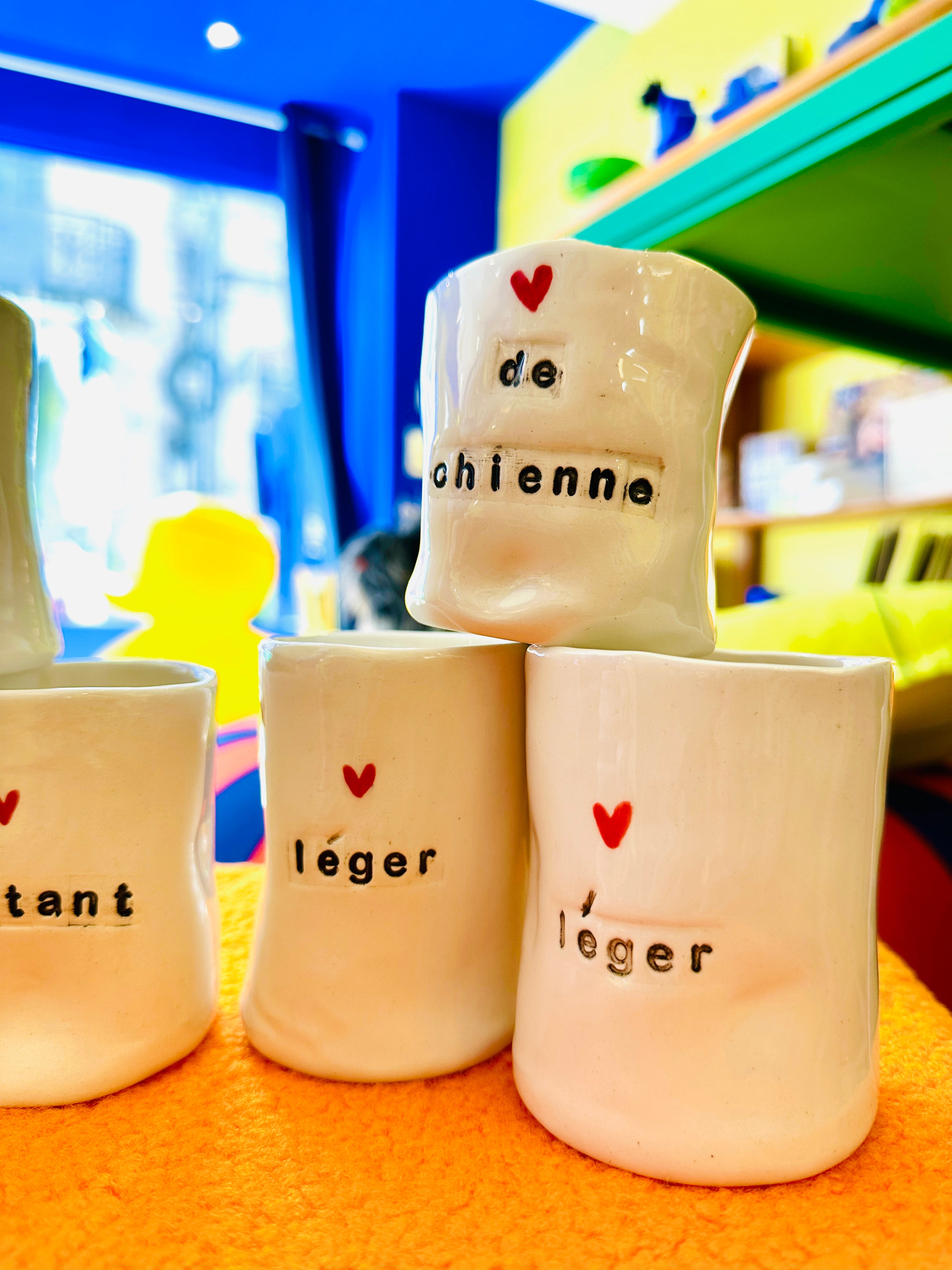 Les tasses cœur en céramique, fait main en Provence.