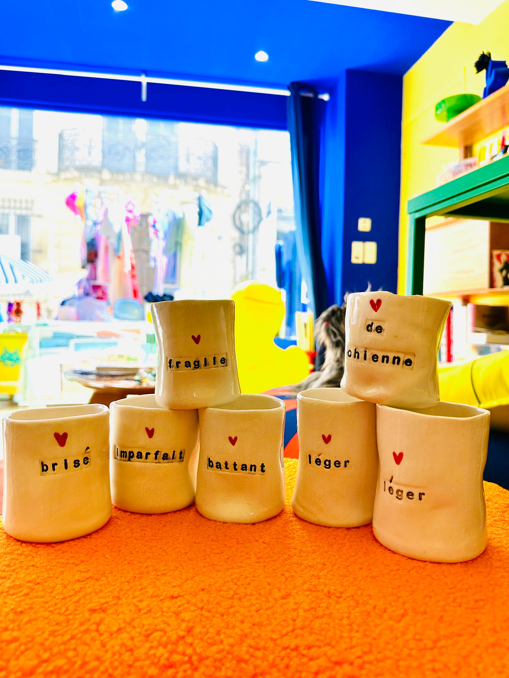 Les tasses cœur en céramique, fait main en Provence.