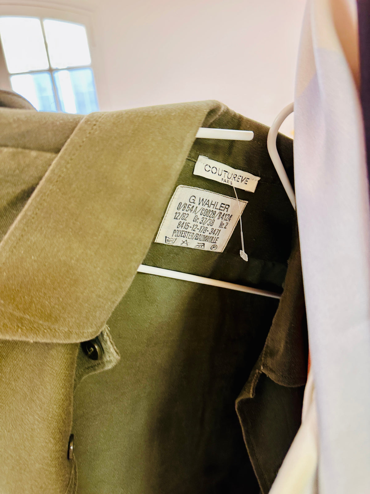 Chemise veste militaire vintage unisexe, kaki militaire, customisée.